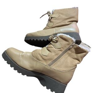 Women's Tan Fur Lined Winter Boots